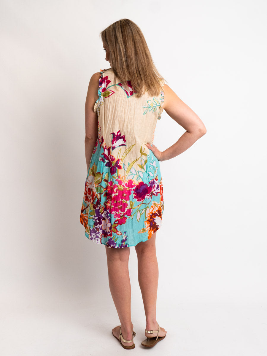 Chilli Dress in Aqua and Cream