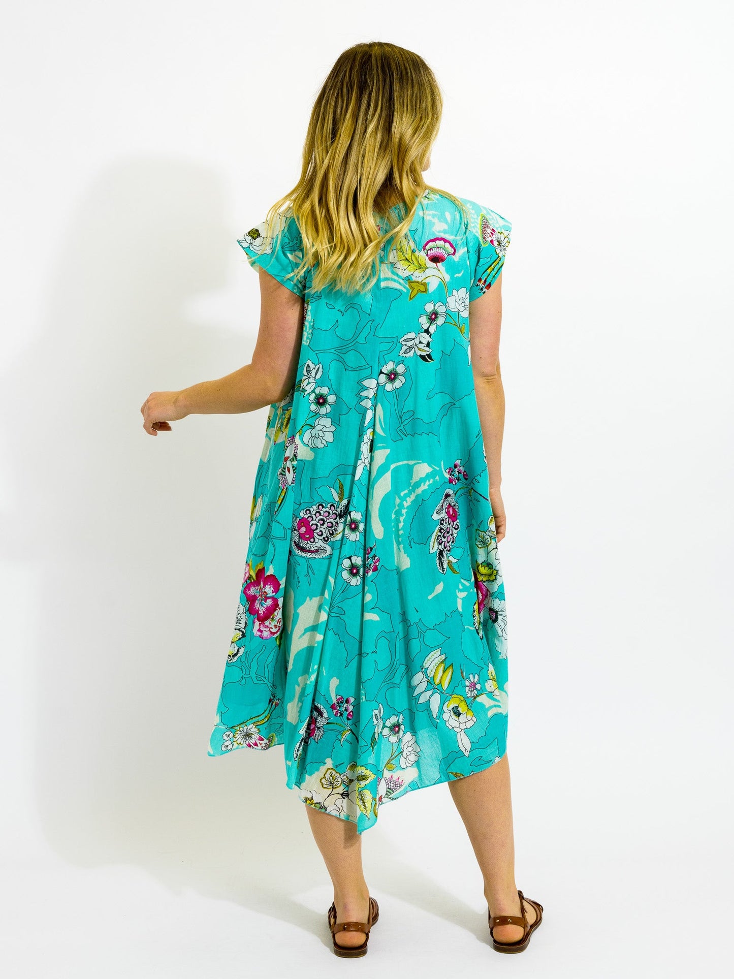 Maheno Dress in Ice Green Garden