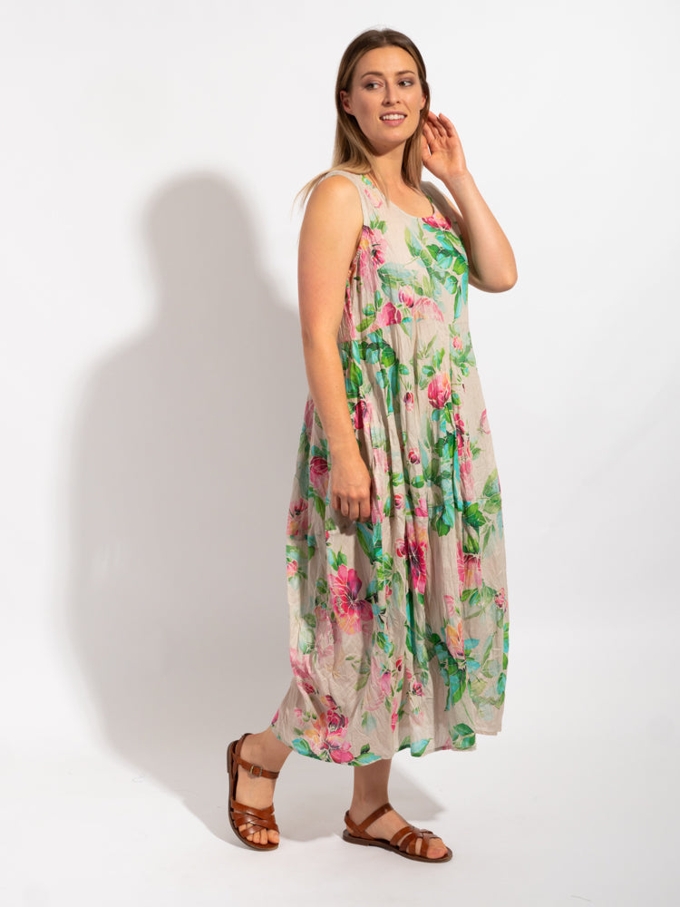 Glasshouse Free Size dress in Beige Pink Pretty