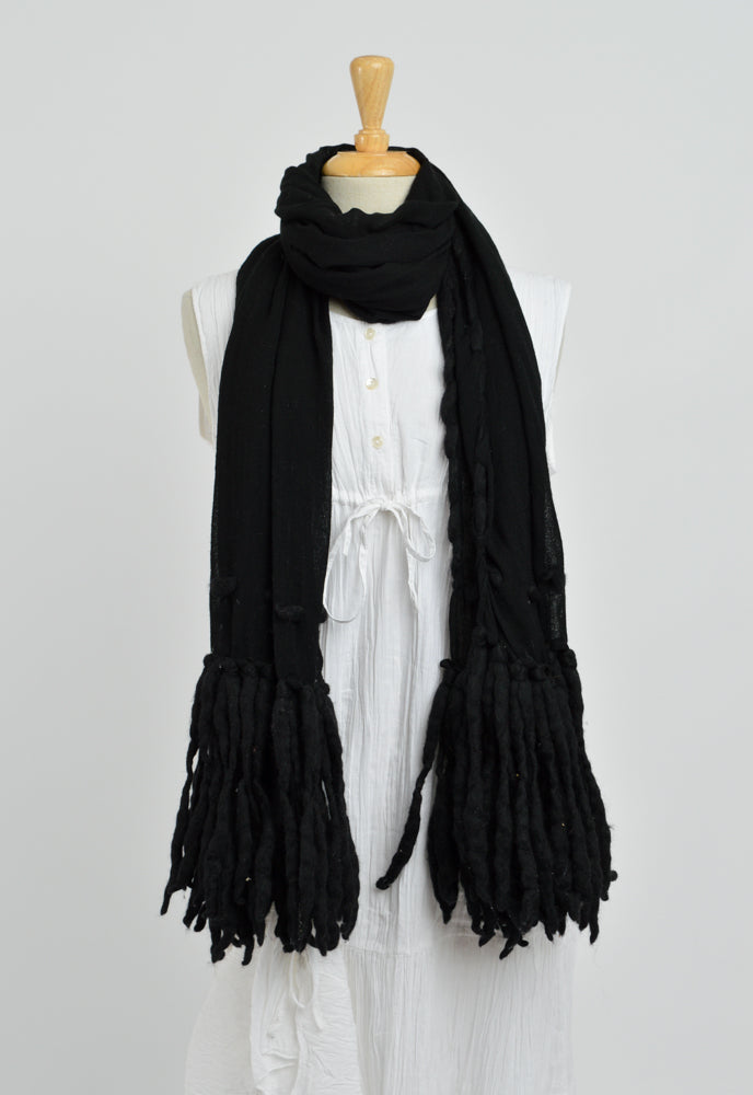 Pure Wool Scarf - Black
