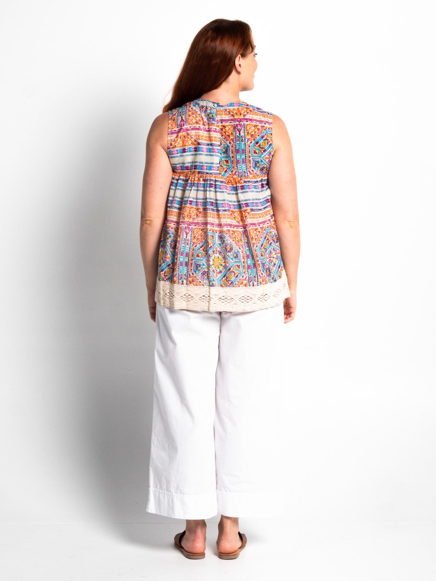 Chilli Short Top in Kaleido Orange