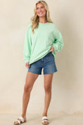 Radiant Vibes Mint Green Crewneck Sweatshirt