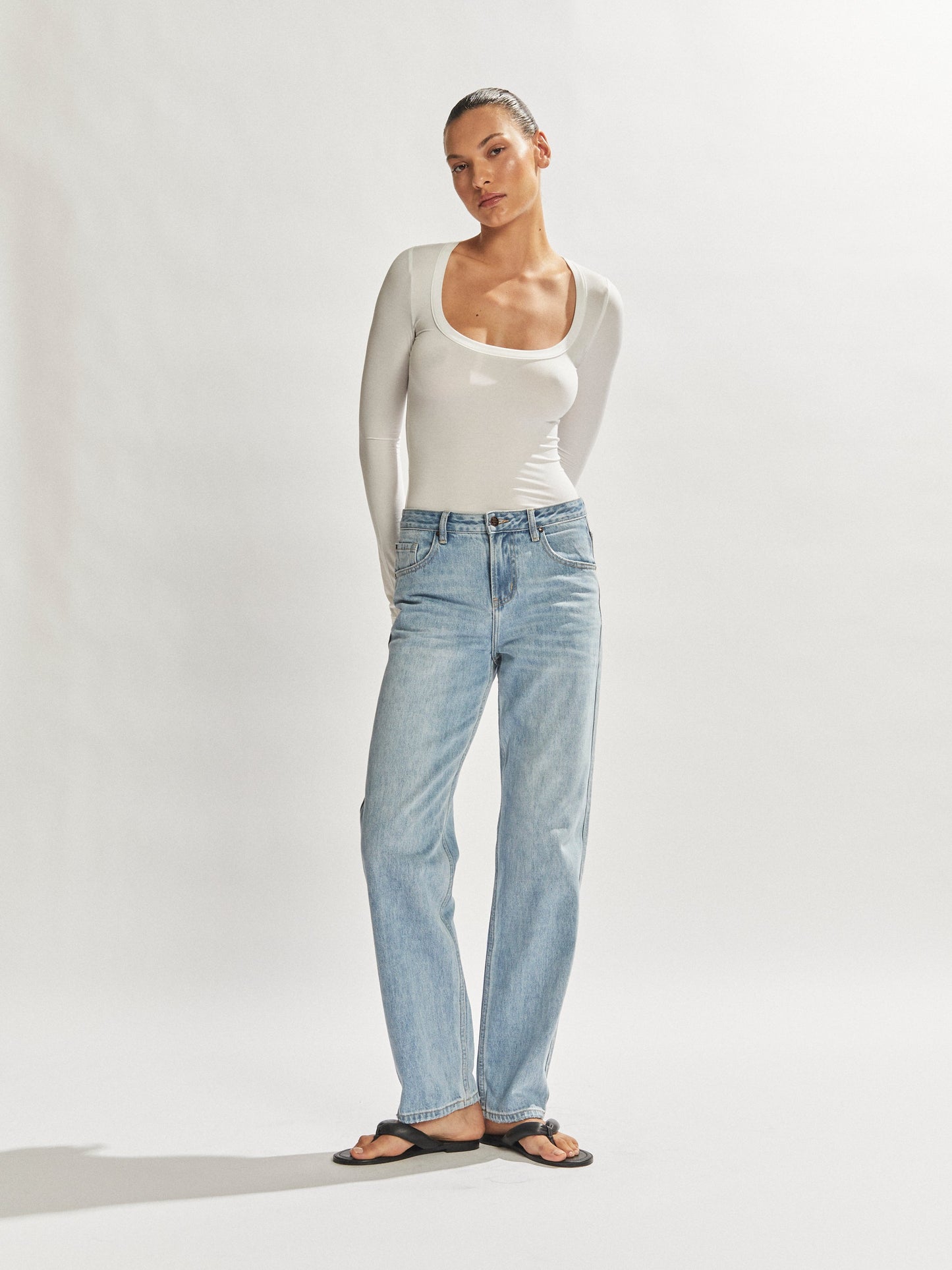 Carter Long Sleeve Top White