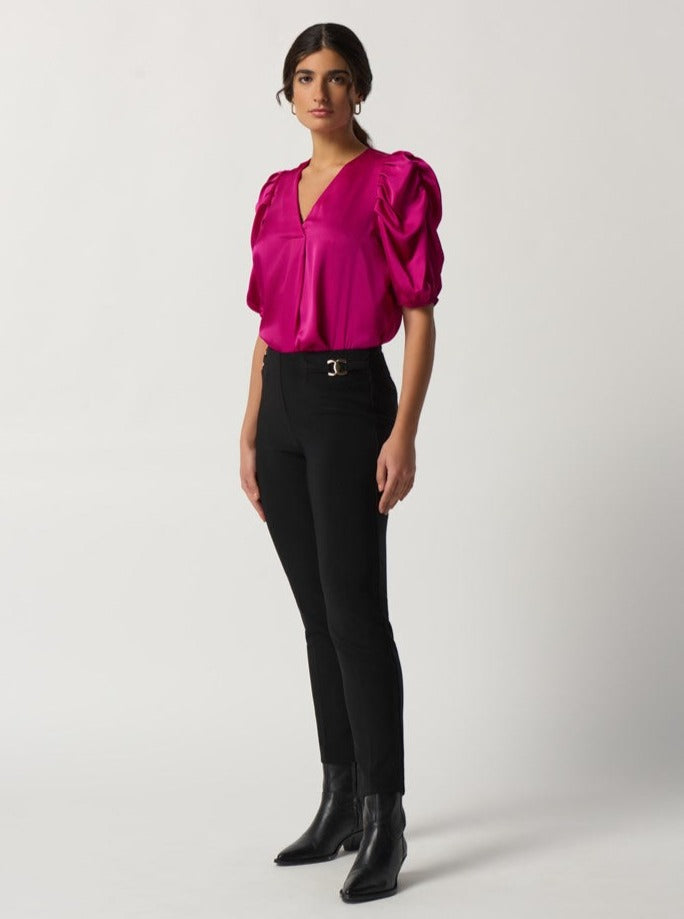 Joseph Ribkoff Bonded Silk Straight-Leg Pants