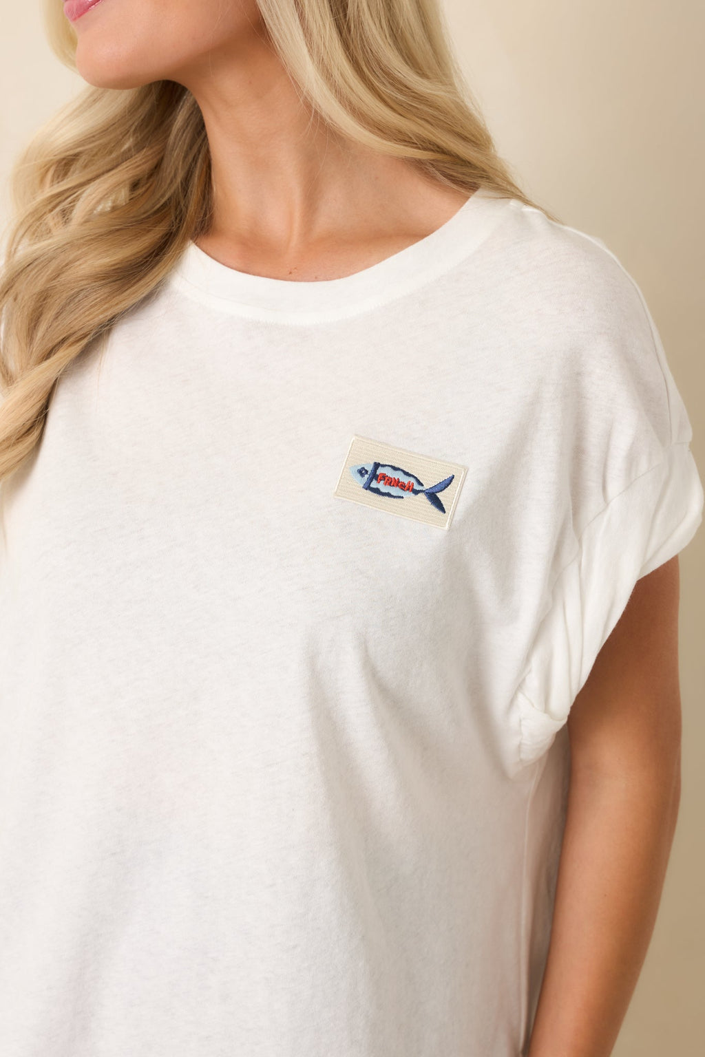 FRNCH Lindos White Cotton Blend T-Shirt