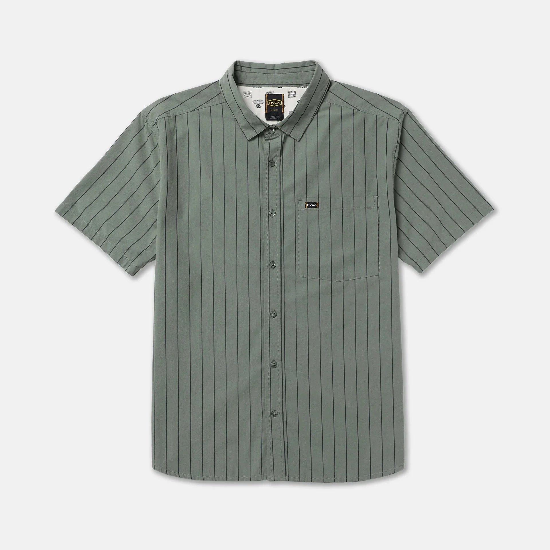 RVCA Dayshift Workwear Stripe Short Sleeve Shirt