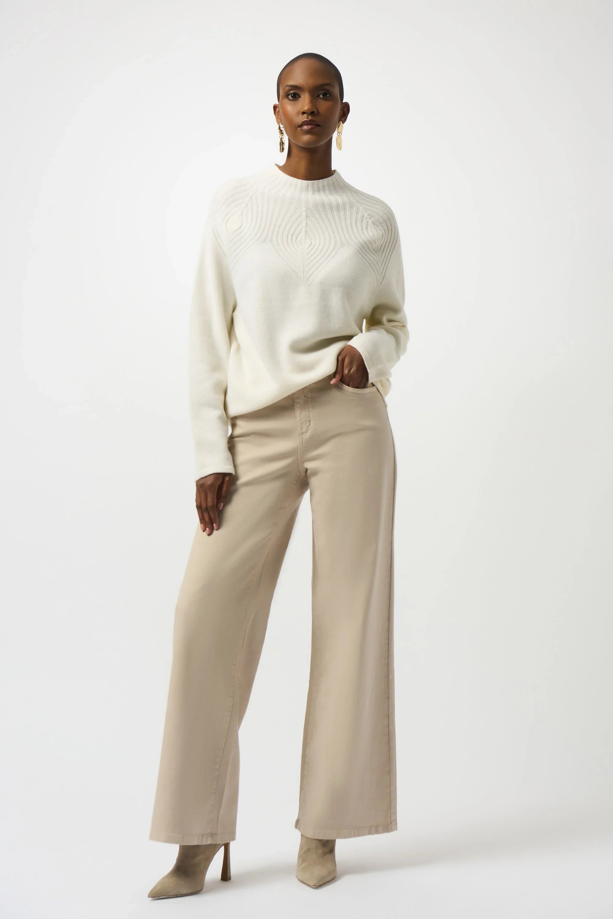 Joseph Ribkoff Wool Blend Sweater with Placement Stitch
