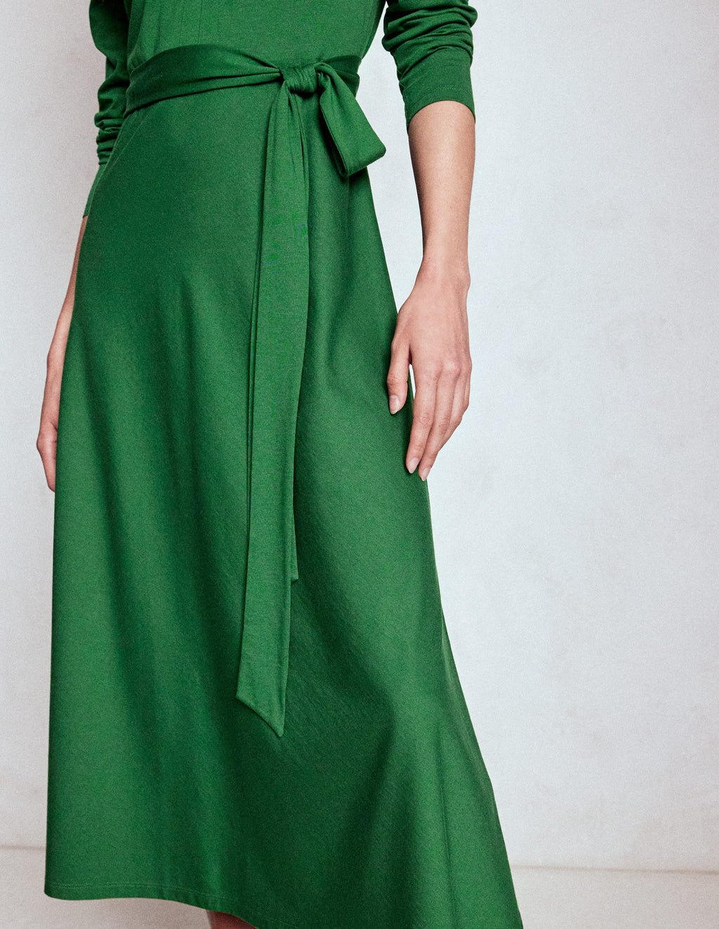 Imogen Collared Jersey Dress-Pine Green