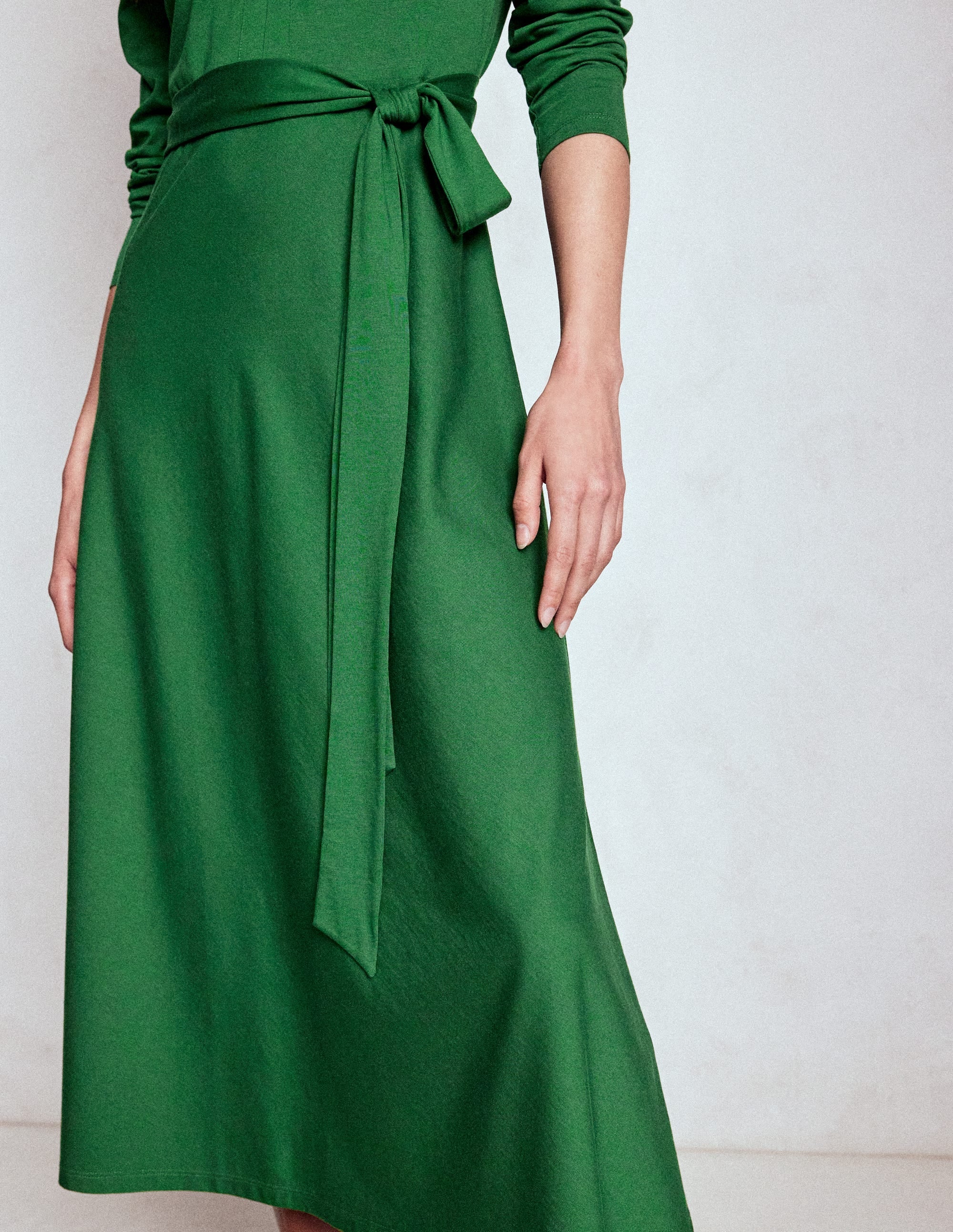 Imogen Collared Jersey Dress-Pine Green