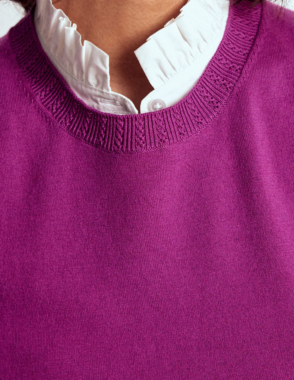 Emilia Cotton Crew Neck Vest-Regal Purple