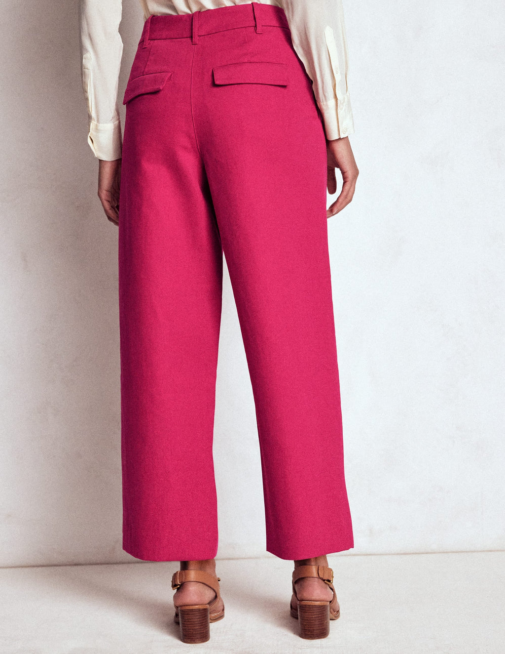 Bloomsbury Cotton Pants-Bright Cherry