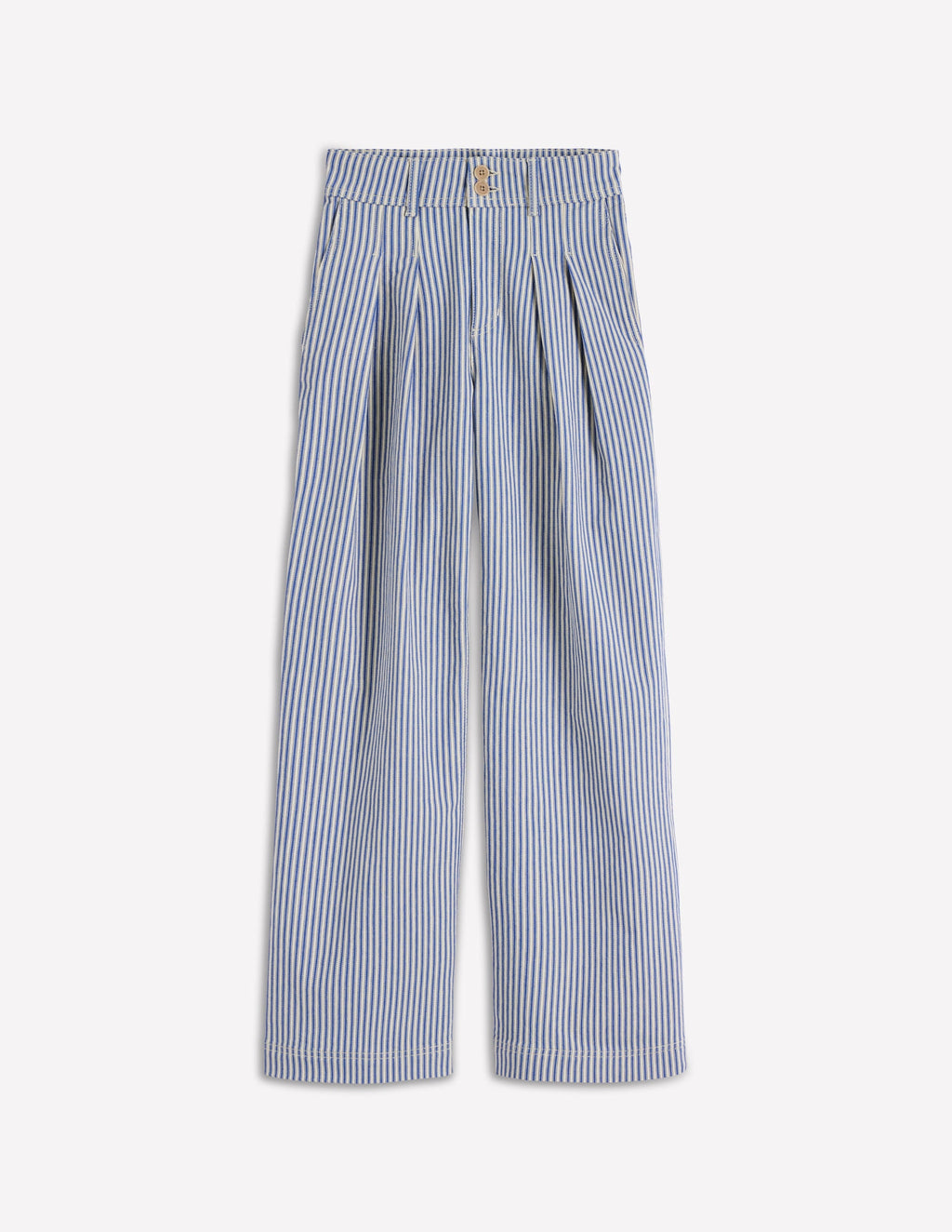 Brompton Wide Leg Pants-Blue Stripe