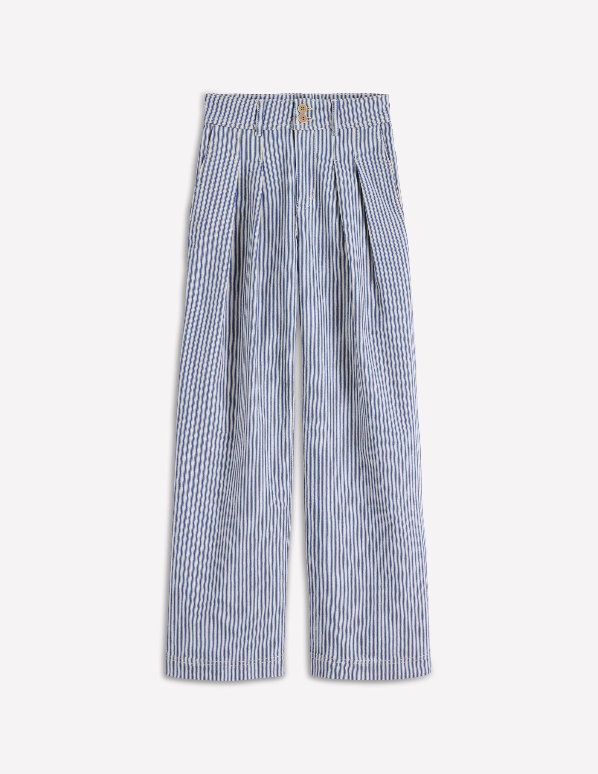 Brompton Wide Leg Pants-Blue Stripe
