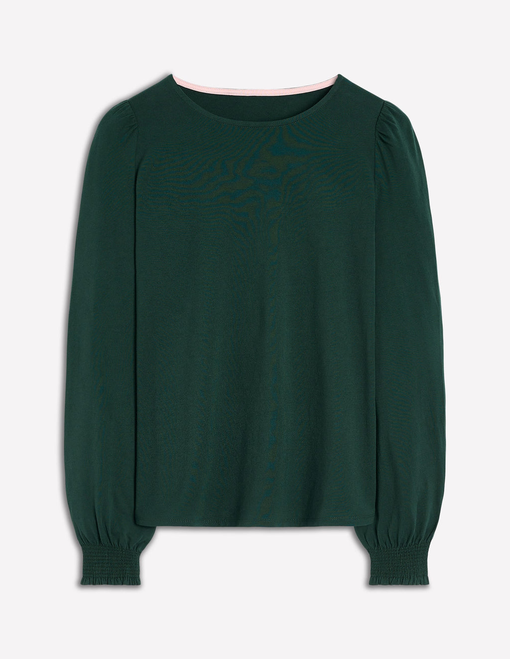 Smocked Cuff Supersoft Top-Green Pine