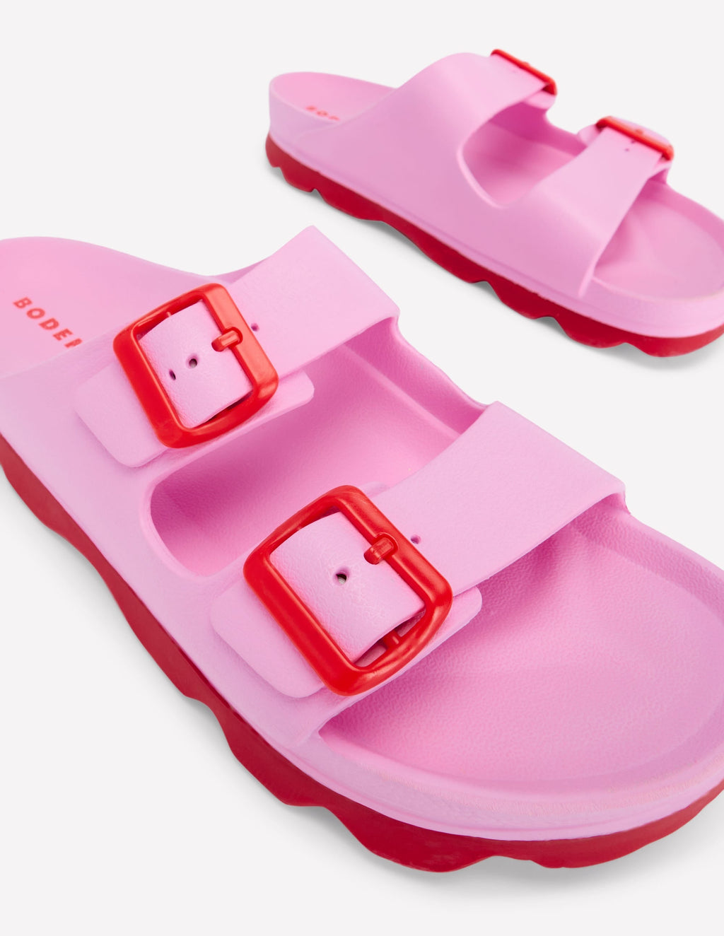 Lyla Double Buckle Sliders-Soft Pink