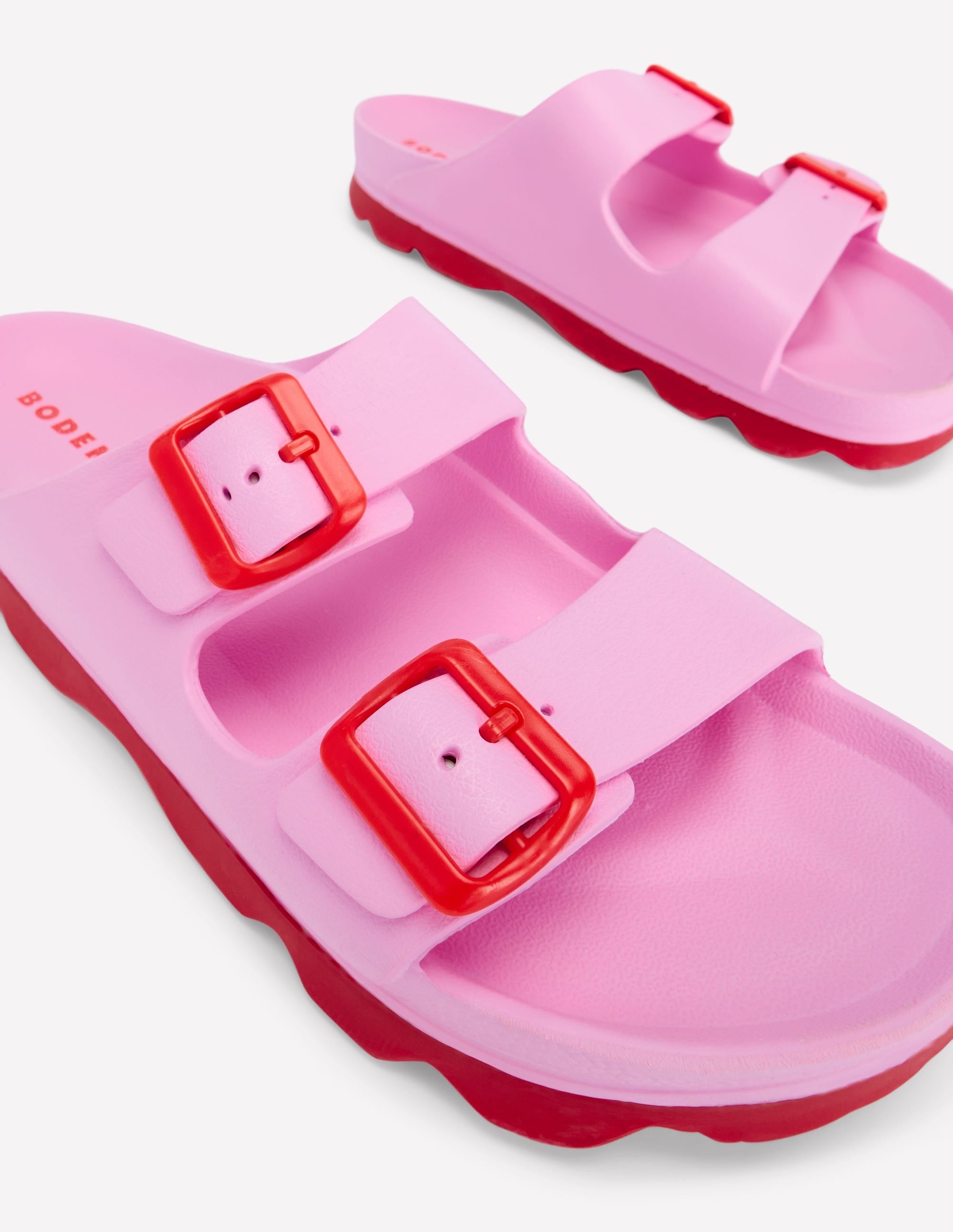 Lyla Double Buckle Sliders-Soft Pink