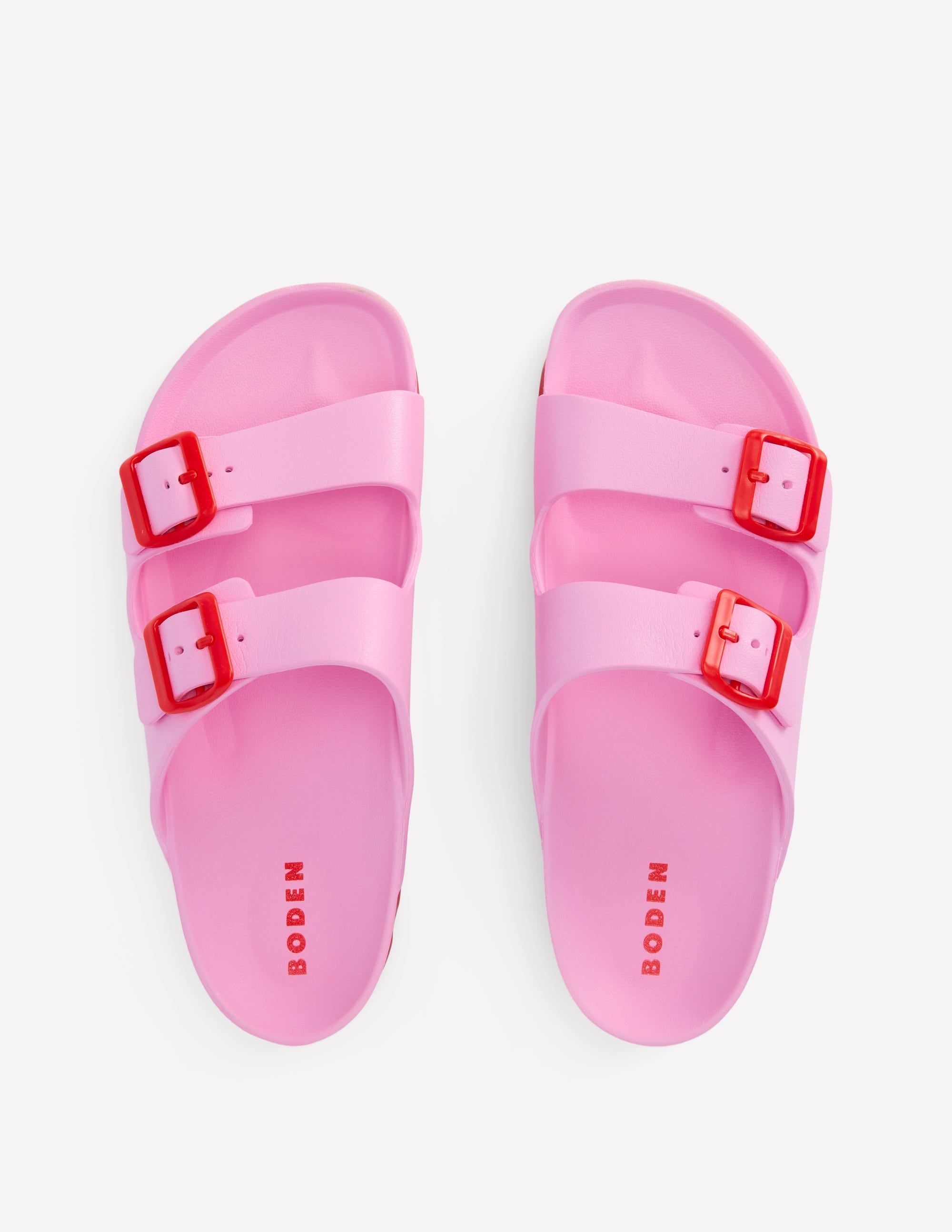 Lyla Double Buckle Sliders-Soft Pink