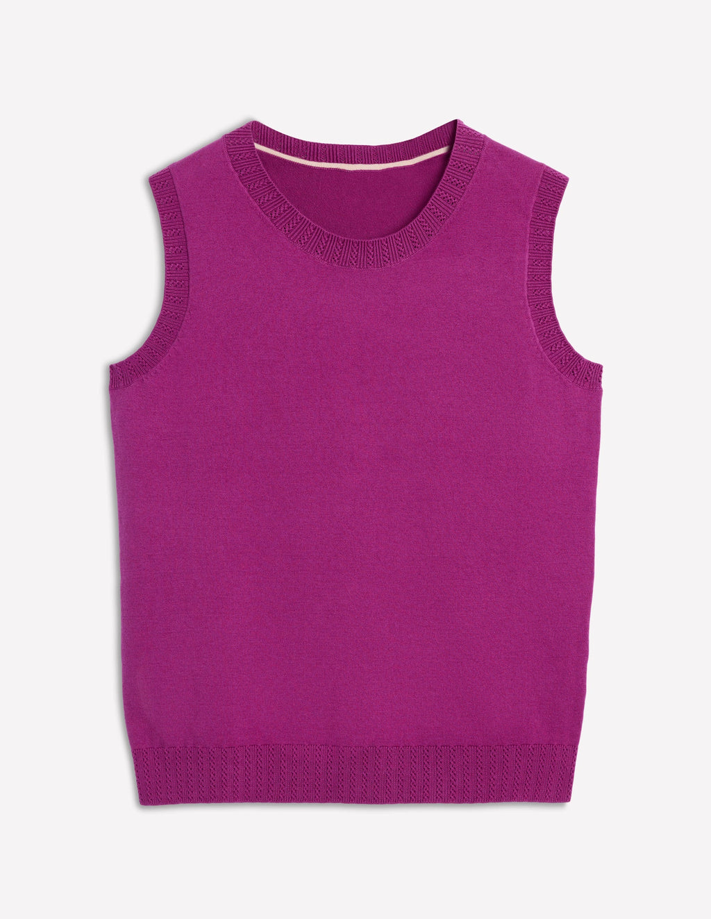 Emilia Cotton Crew Neck Vest-Regal Purple