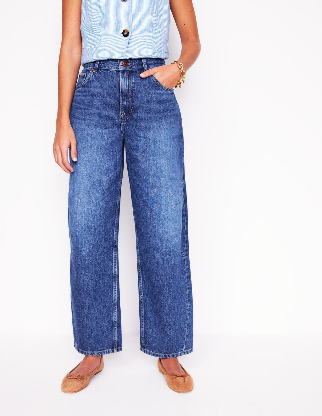 Barrel Leg Jeans-Mid Vintage