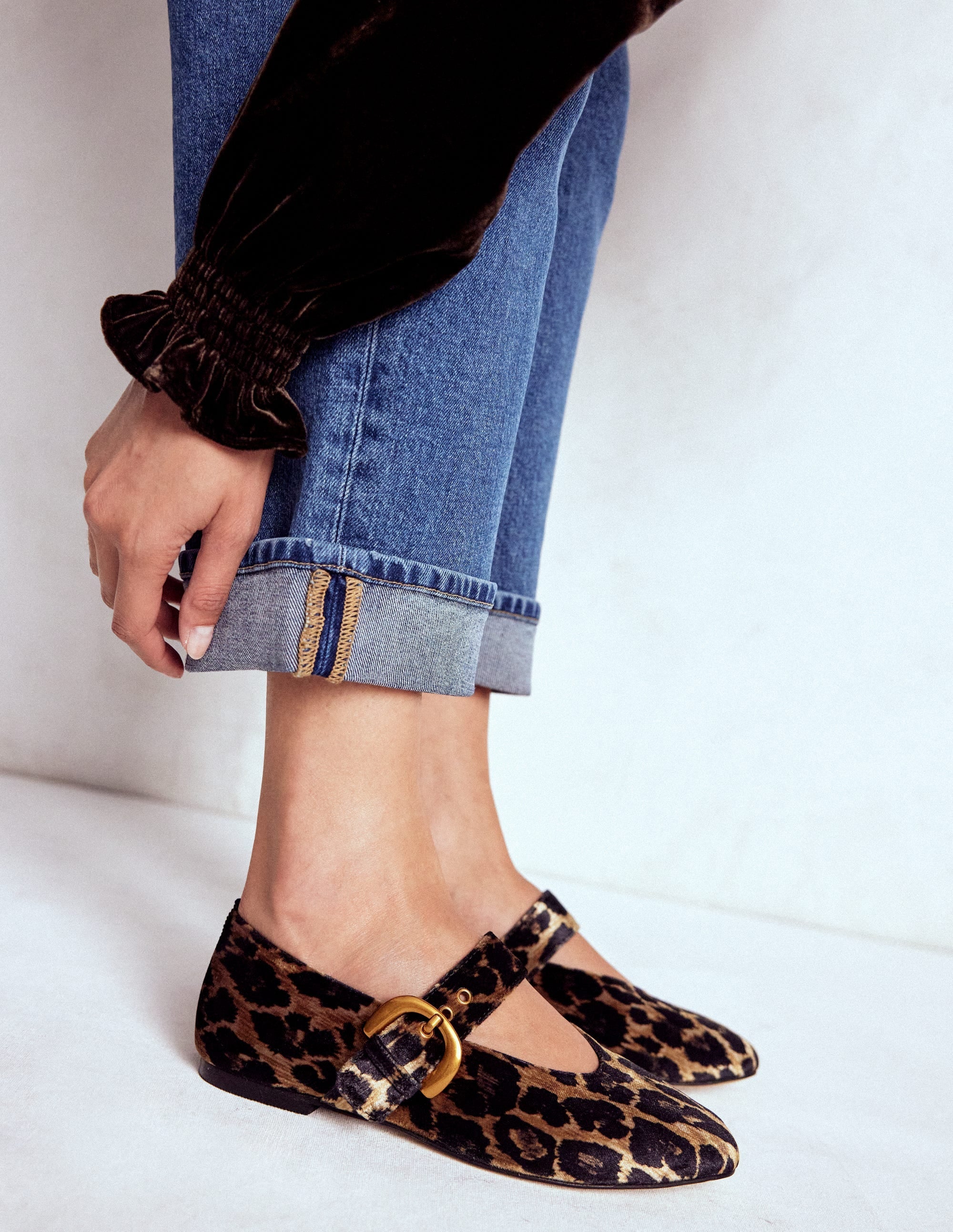 Kylie Flat Buckle Mary Janes-Leopard