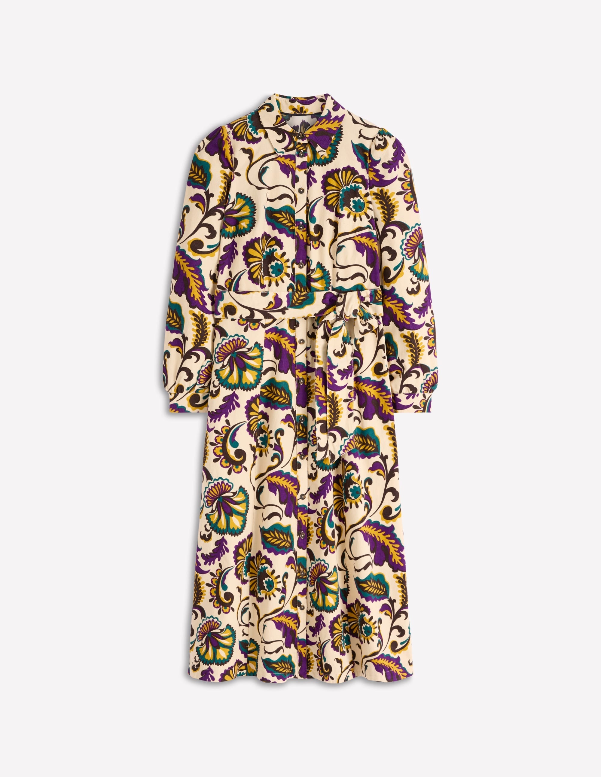 Clara Cord Midi Dress-Multi, Ornate Meadow