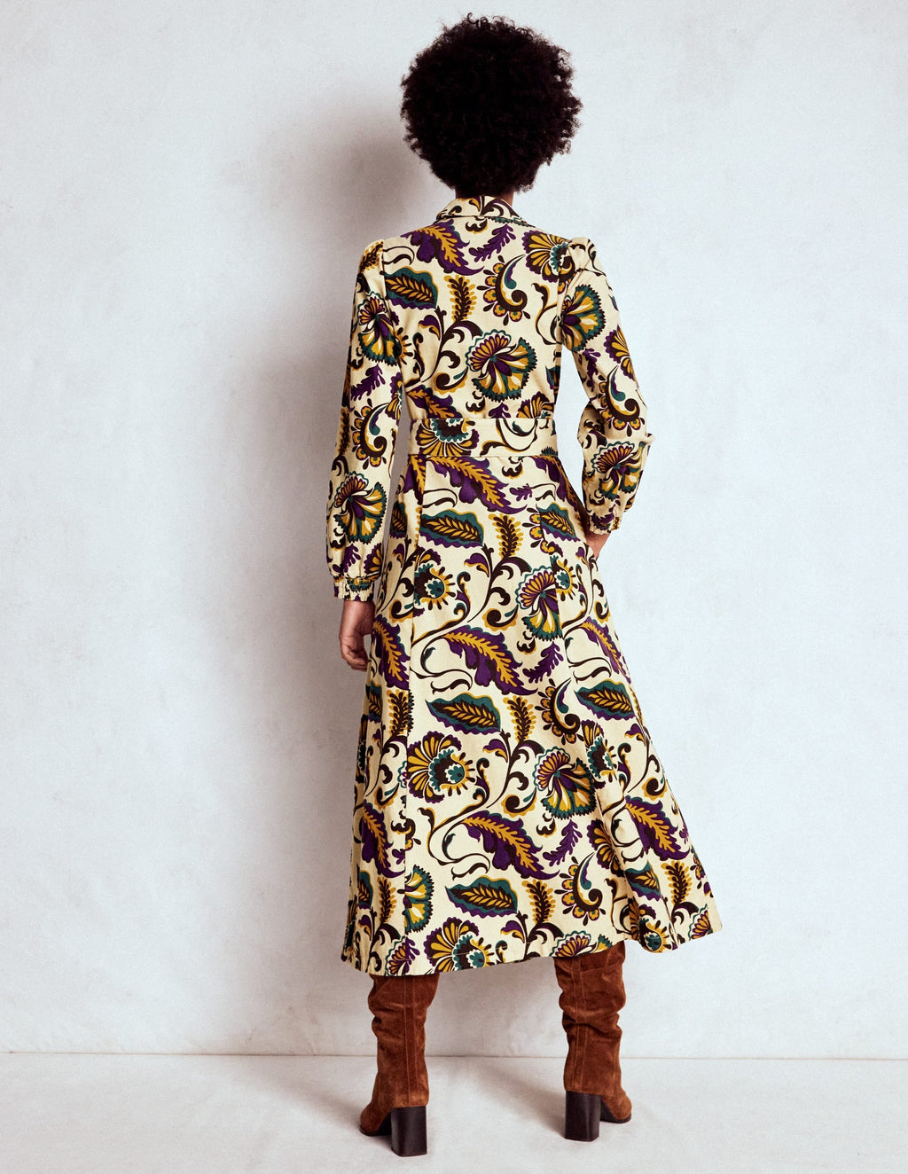 Clara Cord Midi Dress-Multi, Ornate Meadow
