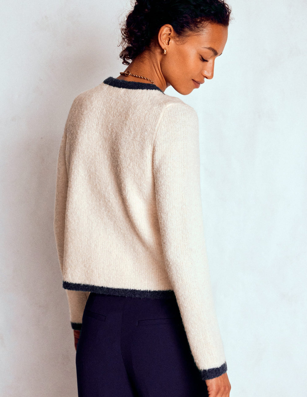 Holly Boucle Knitted Jacket-Warm Ivory, Boucle