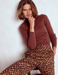Emilia Roll Neck Sweater-Hot Chocolate Brown