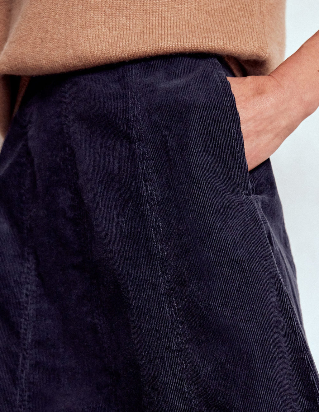 Joy Cord Midi Skirt-Navy