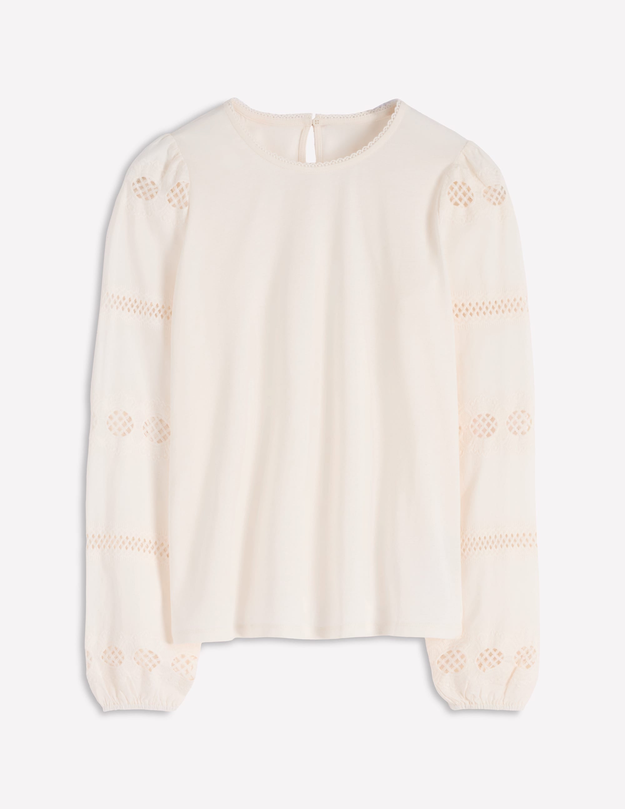 Millie Lace Mix Top-Ivory