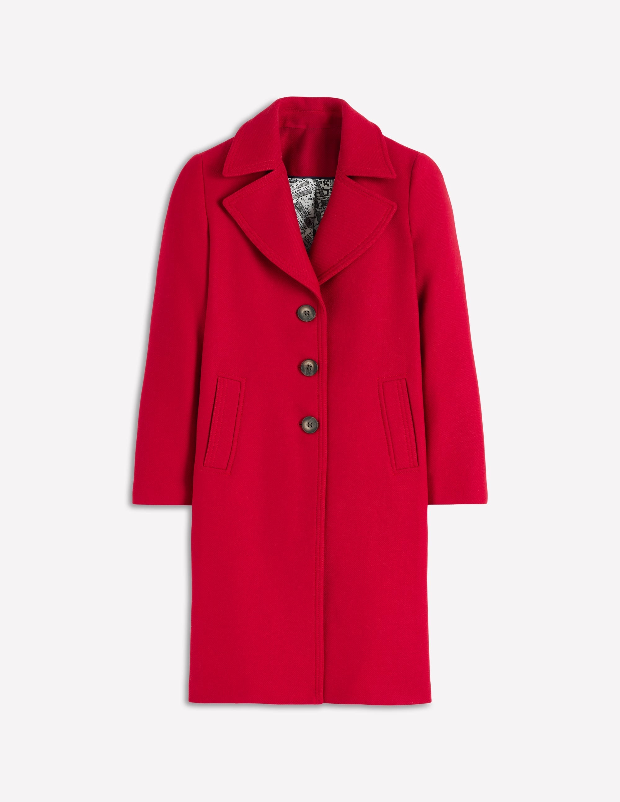 Newport Wool Coat-Cranberry Red