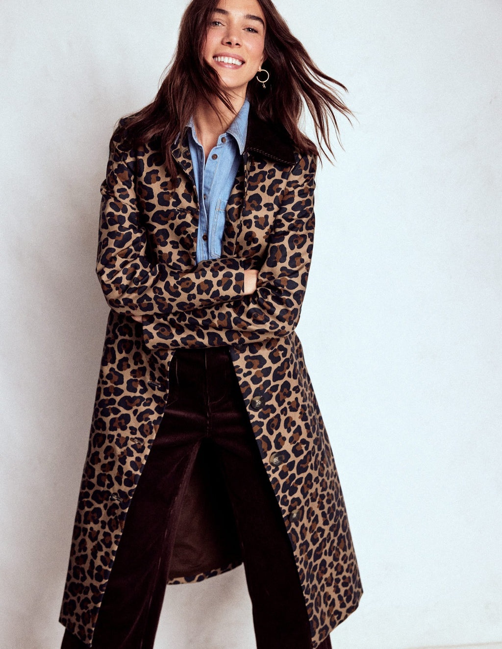 Lancaster Belted Mac-Leopard