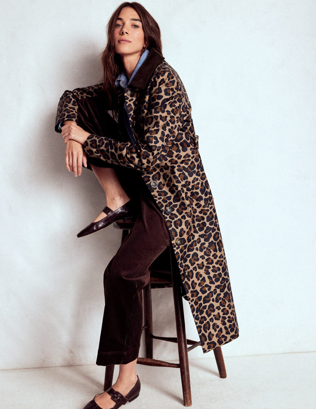 Lancaster Belted Mac-Leopard