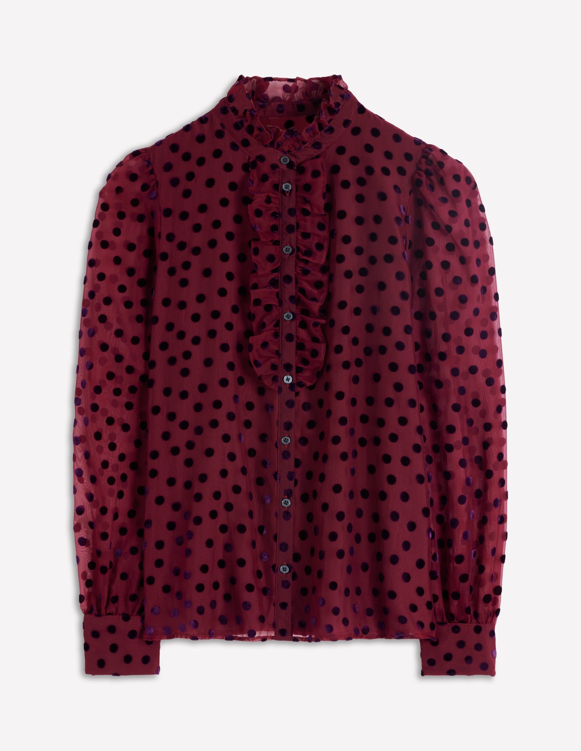 Sasha Devore Velvet Top-Deep Wisteria Spot