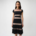 Joseph Ribkoff Fit and Flare Dress with Mesh Inserts