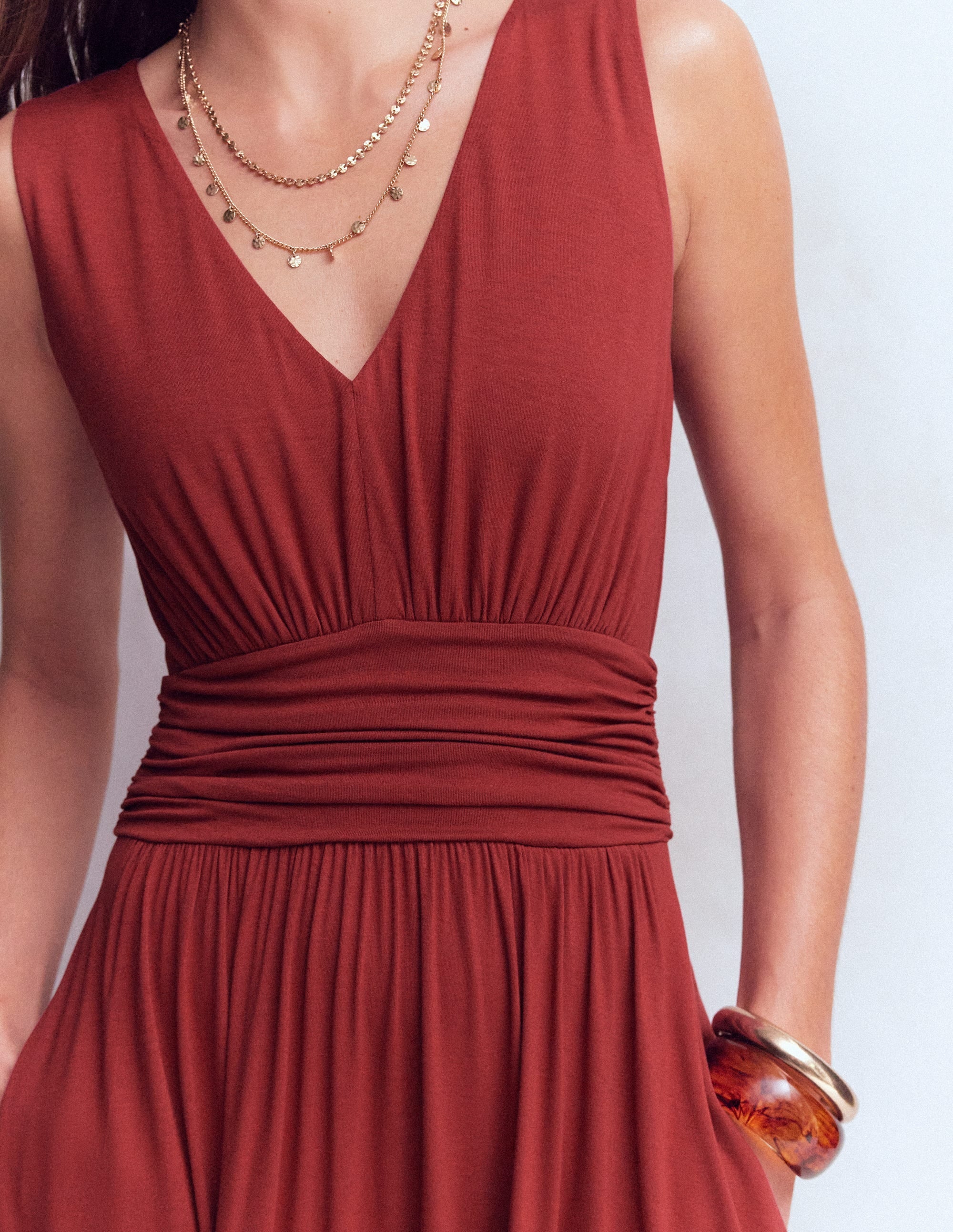 Elodie Jersey Maxi Dress-Rich Chestnut
