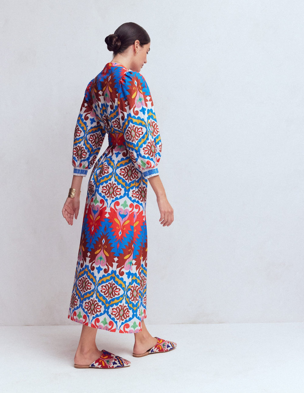 Octavia Cotton Dress-Multi Ikat Dream