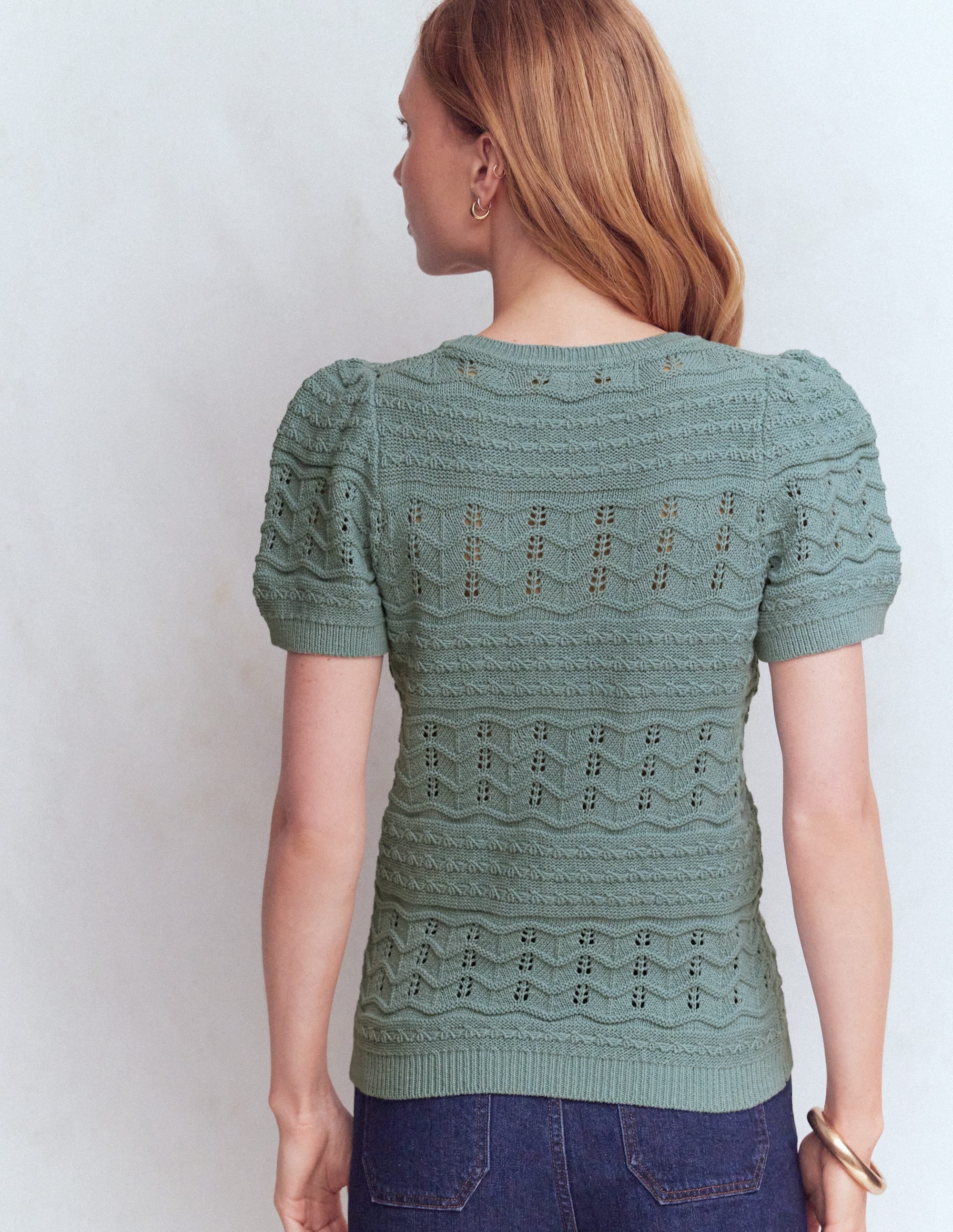 Monica Knitted T-Shirt-Blue