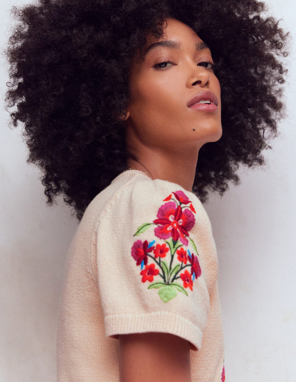 Monica Knitted T-Shirt-Ivory
