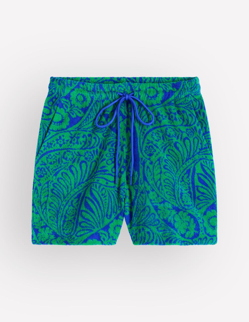Islington Towelling Shorts-Green/ Blue, Enchanted Paisley