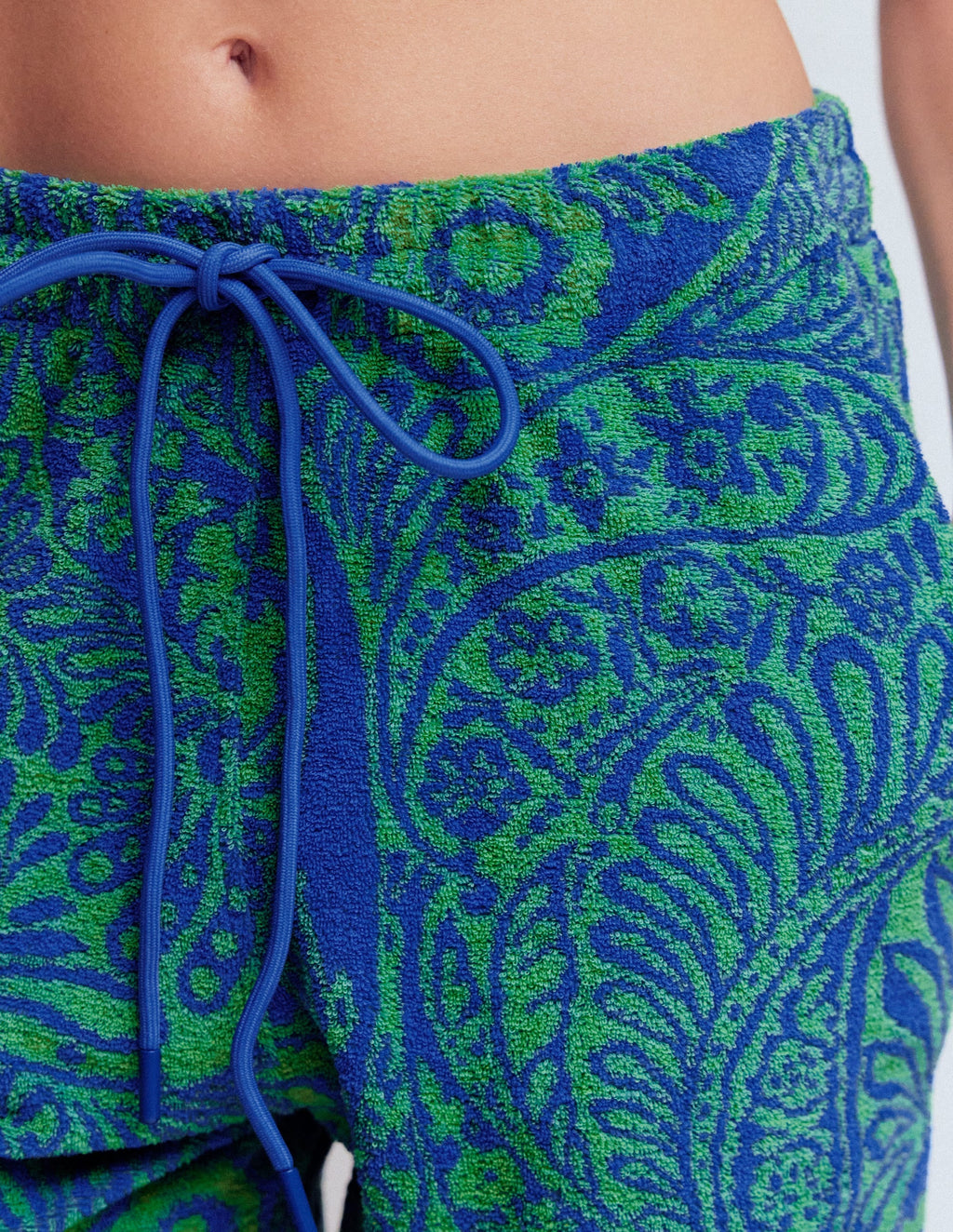 Islington Towelling Shorts-Green/ Blue, Enchanted Paisley