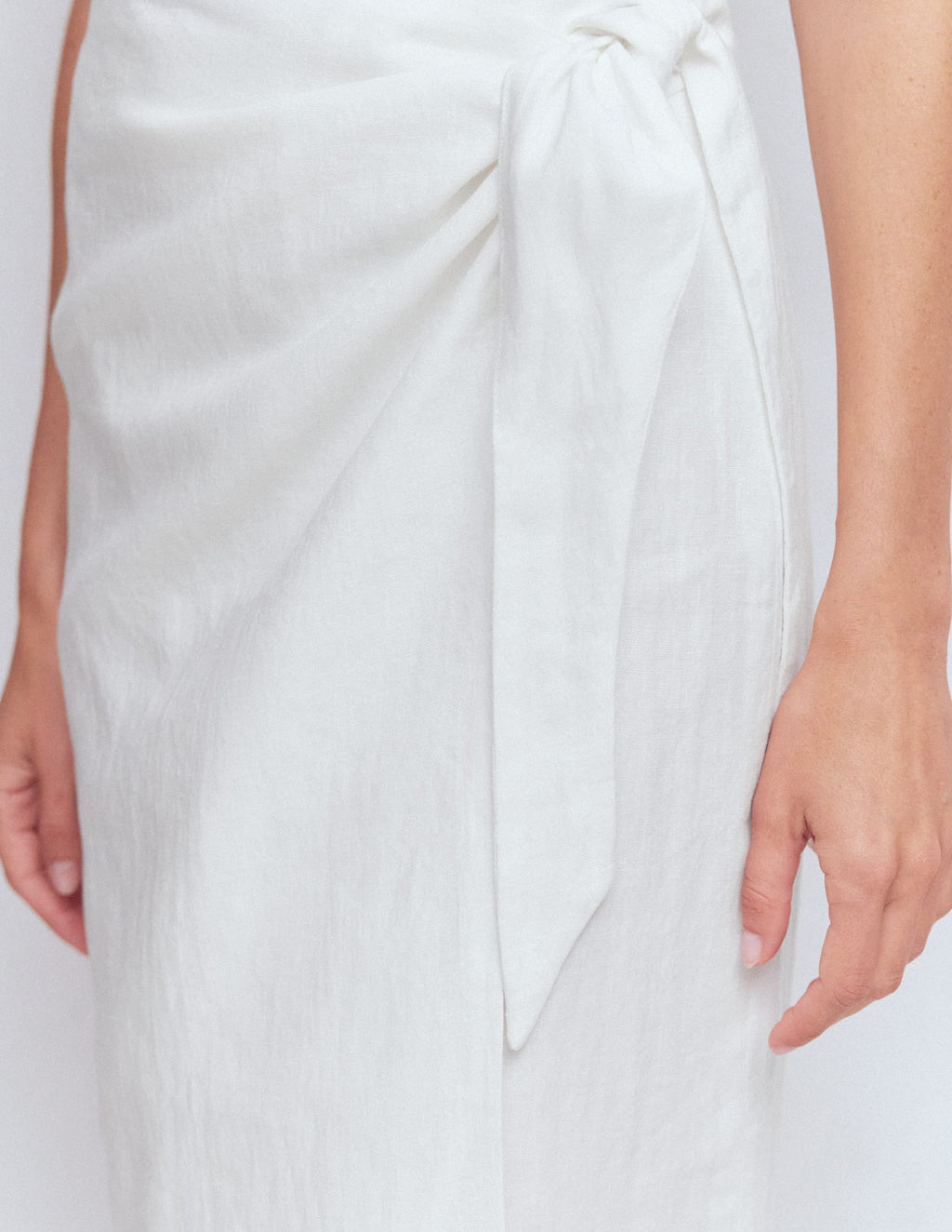 Dimitra Linen Column Skirt-White