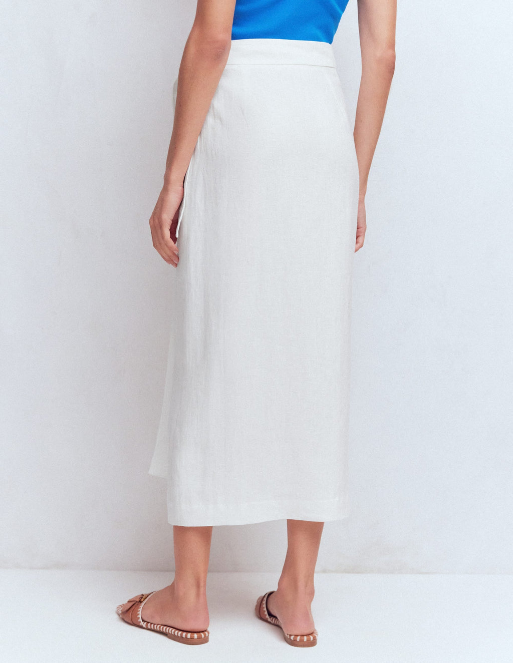Dimitra Linen Column Skirt-White