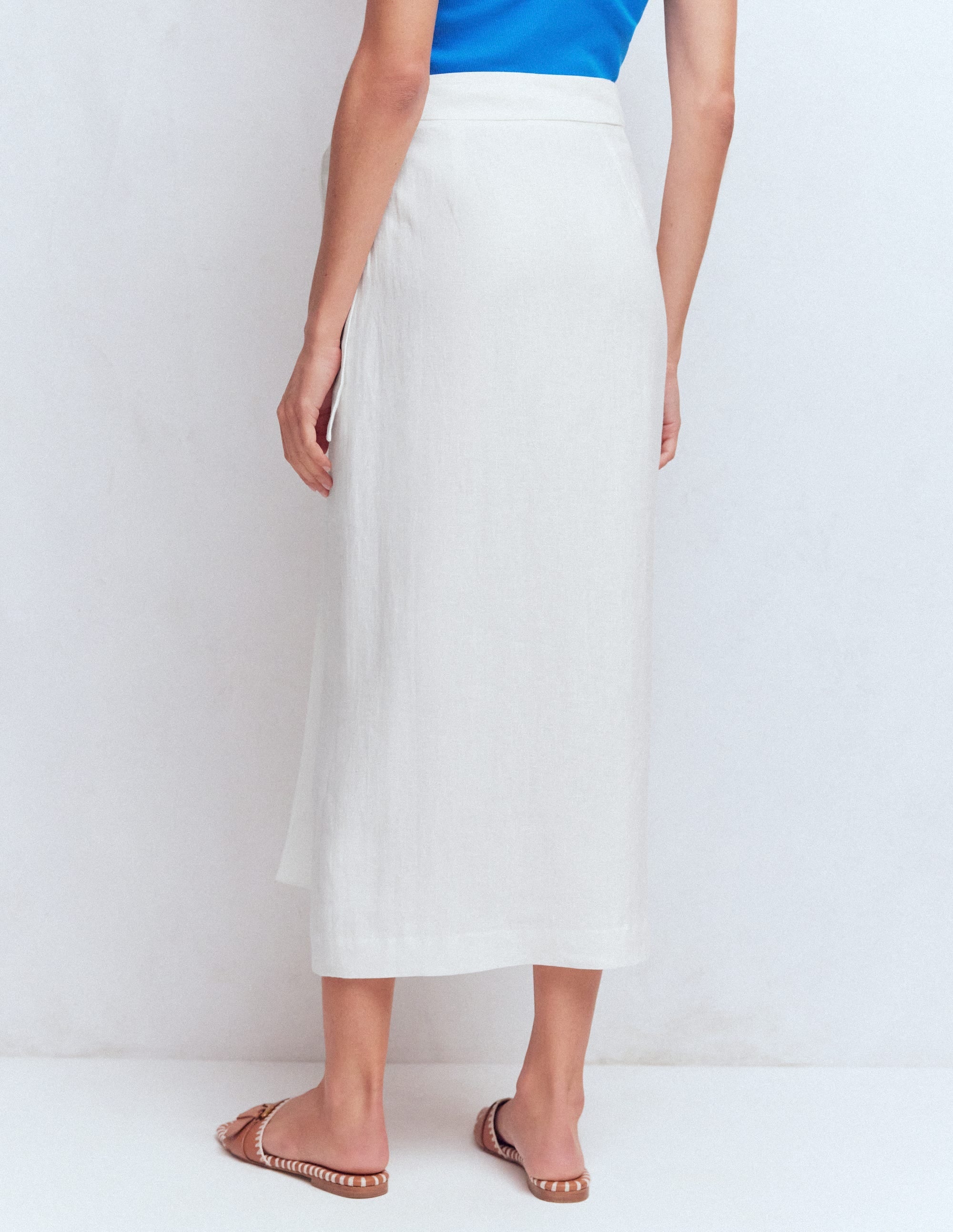 Dimitra Linen Column Skirt-White