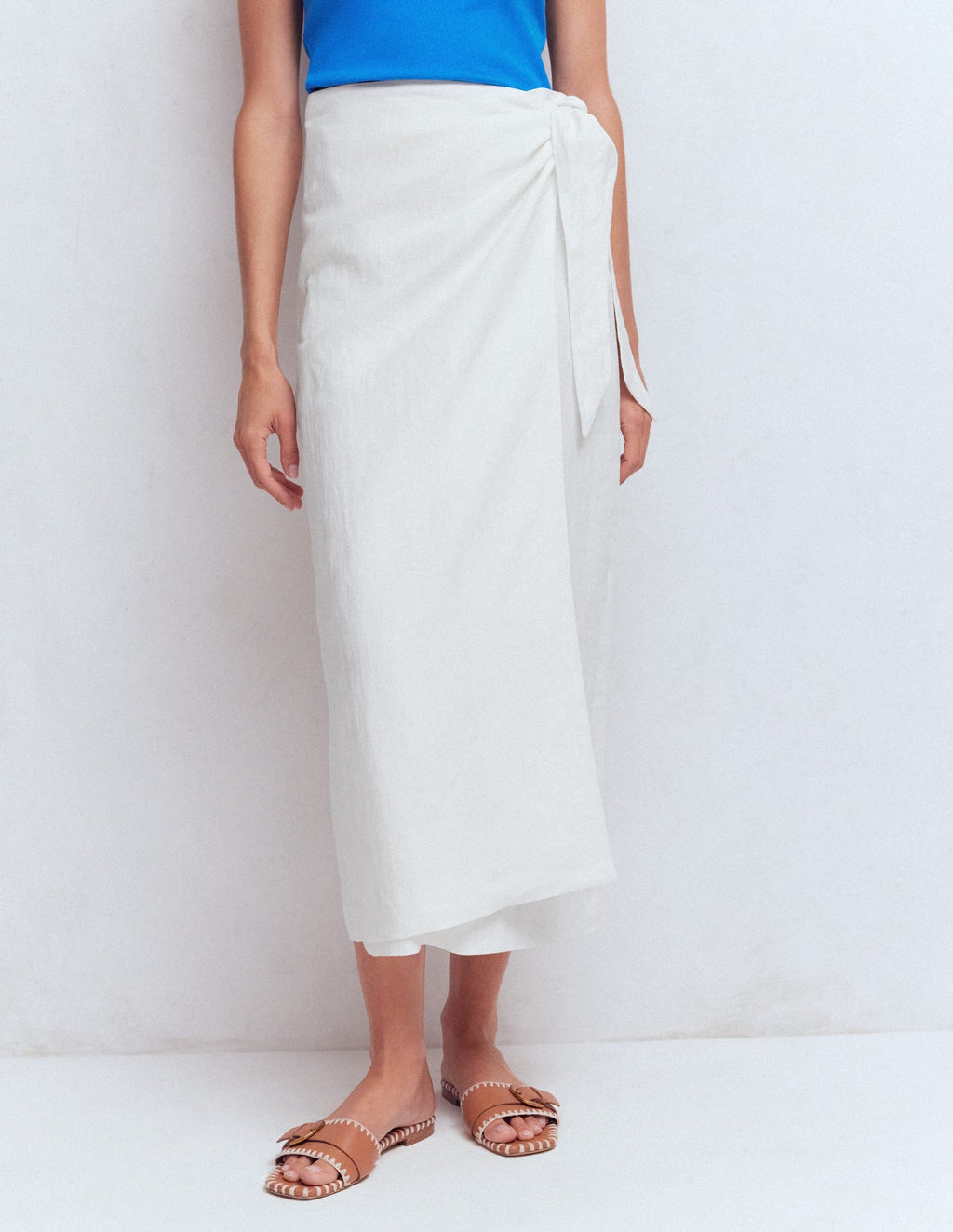 Dimitra Linen Column Skirt-White