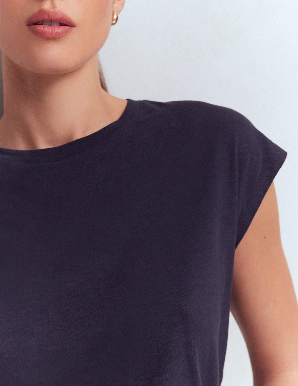 Louisa Slub T-Shirt-Navy