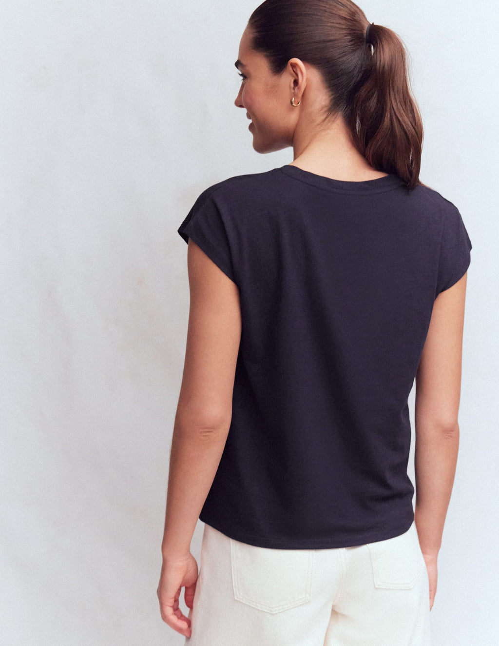Louisa Slub T-Shirt-Navy