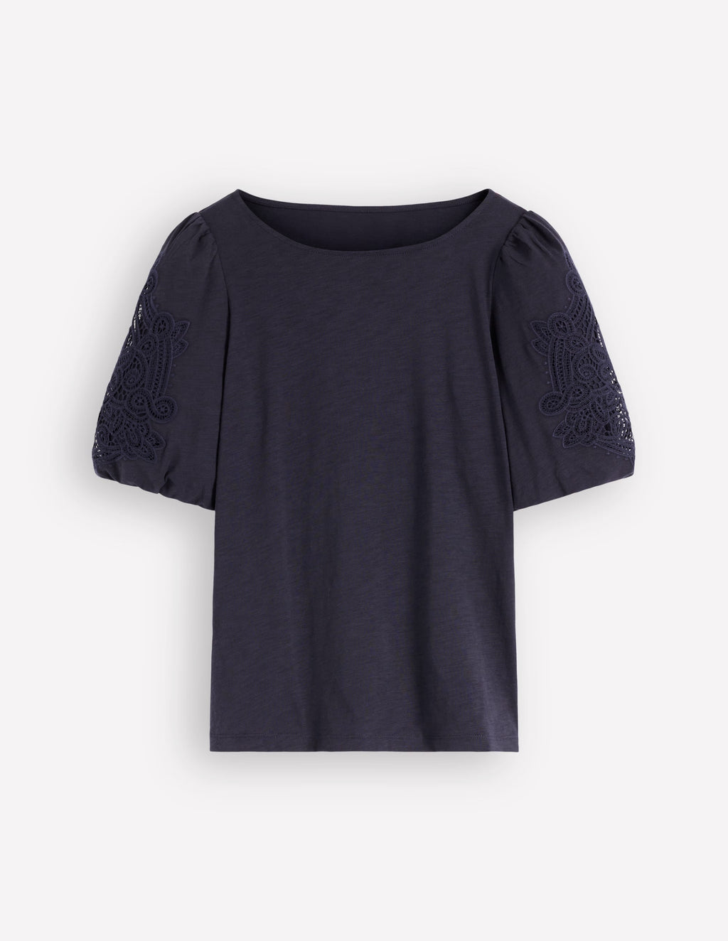Tape Lace T-shirt-Navy