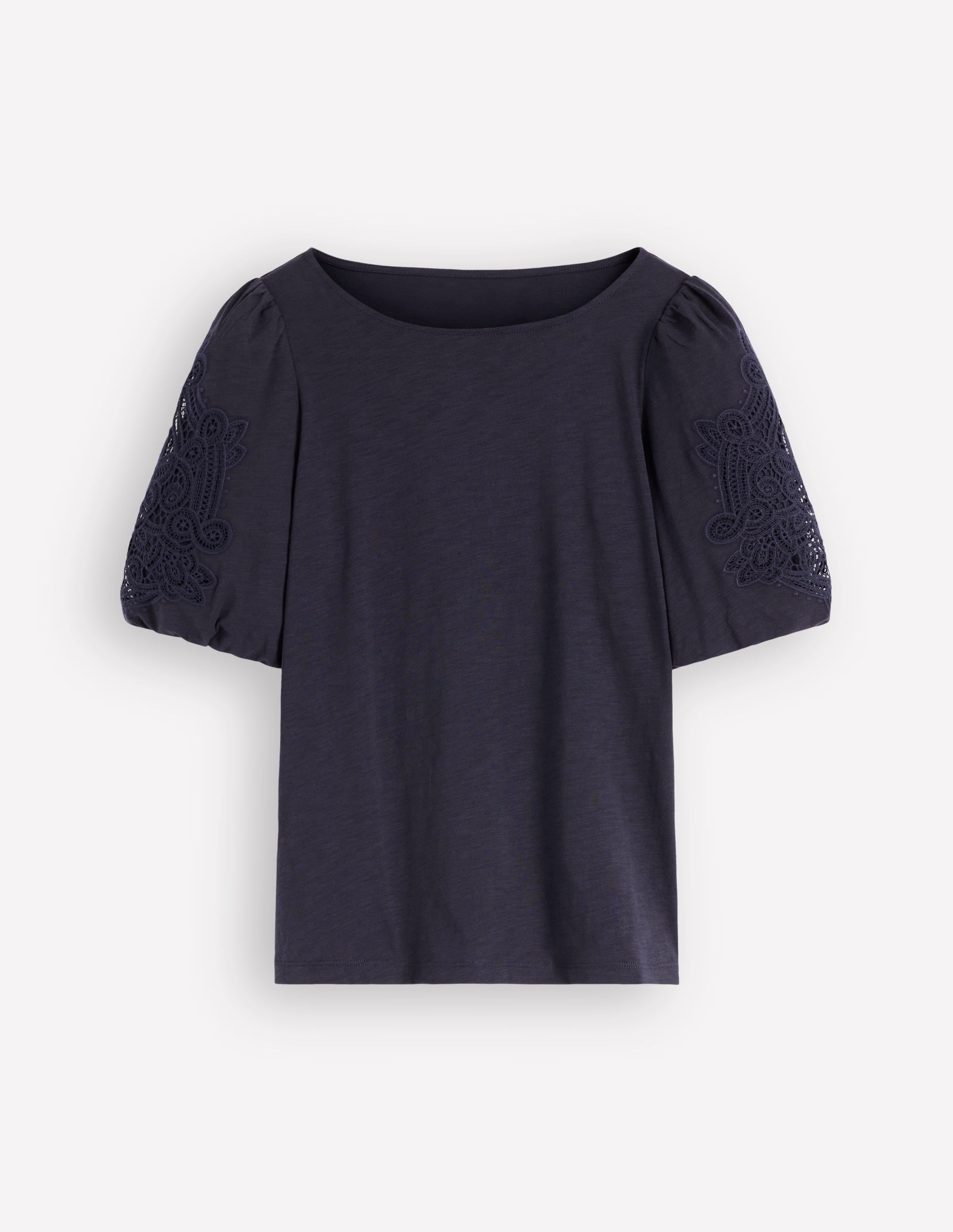 Tape Lace T-shirt-Navy