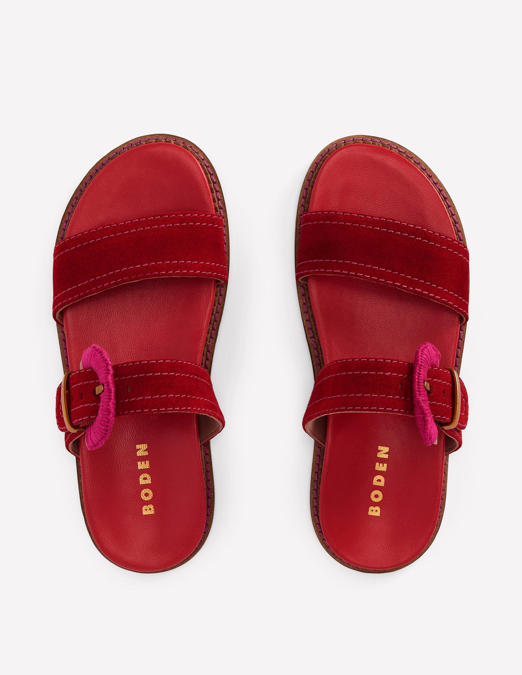 Caryl Double Strap Sandals-Post Box Red